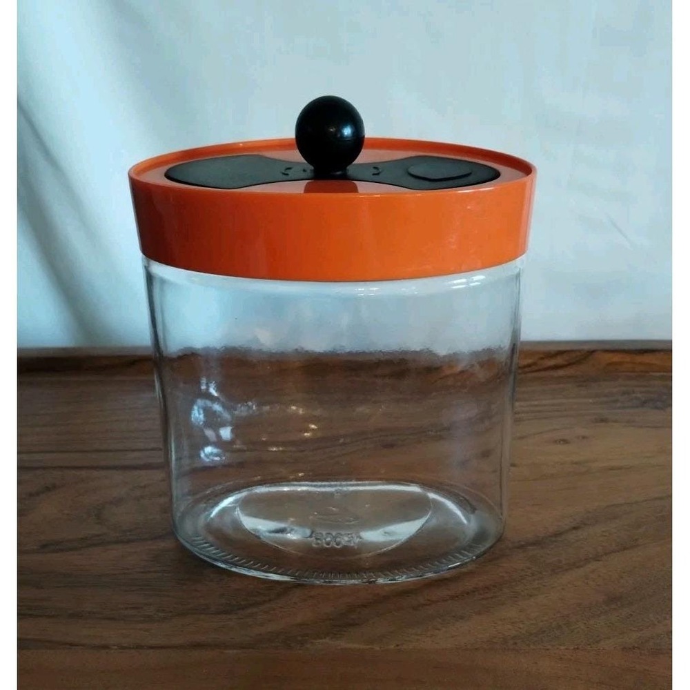 VTG MCM Canister With Orange Lid